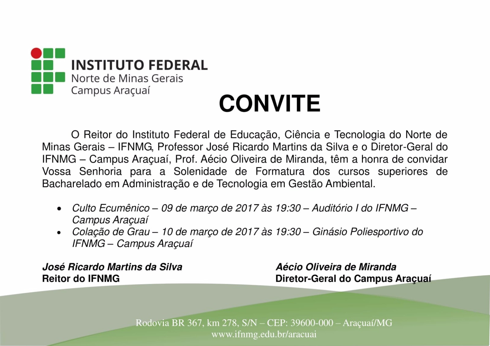 Convite Araçuaí
