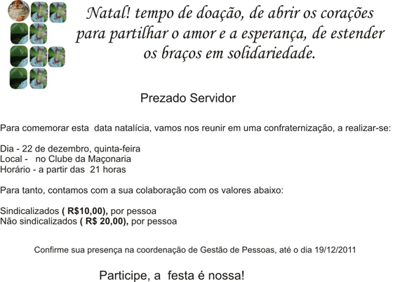 Portal IFNMG - Confraternização Natalina