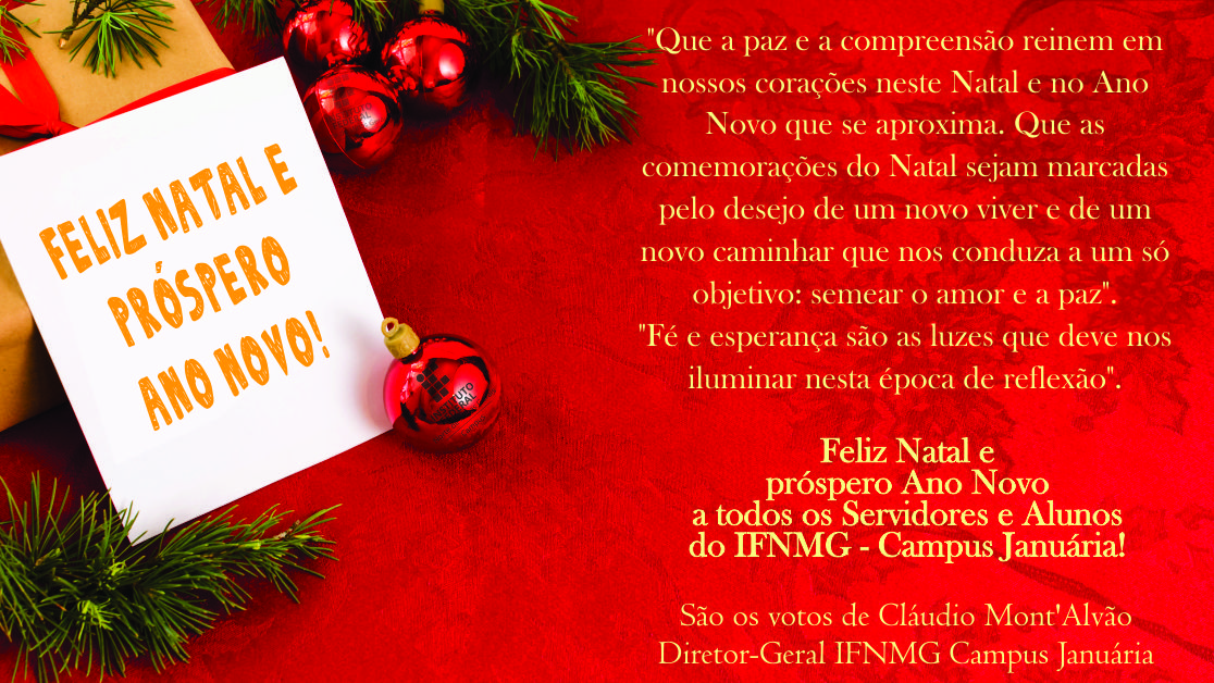 Portal IFNMG - Feliz Natal e próspero Ano Novo!