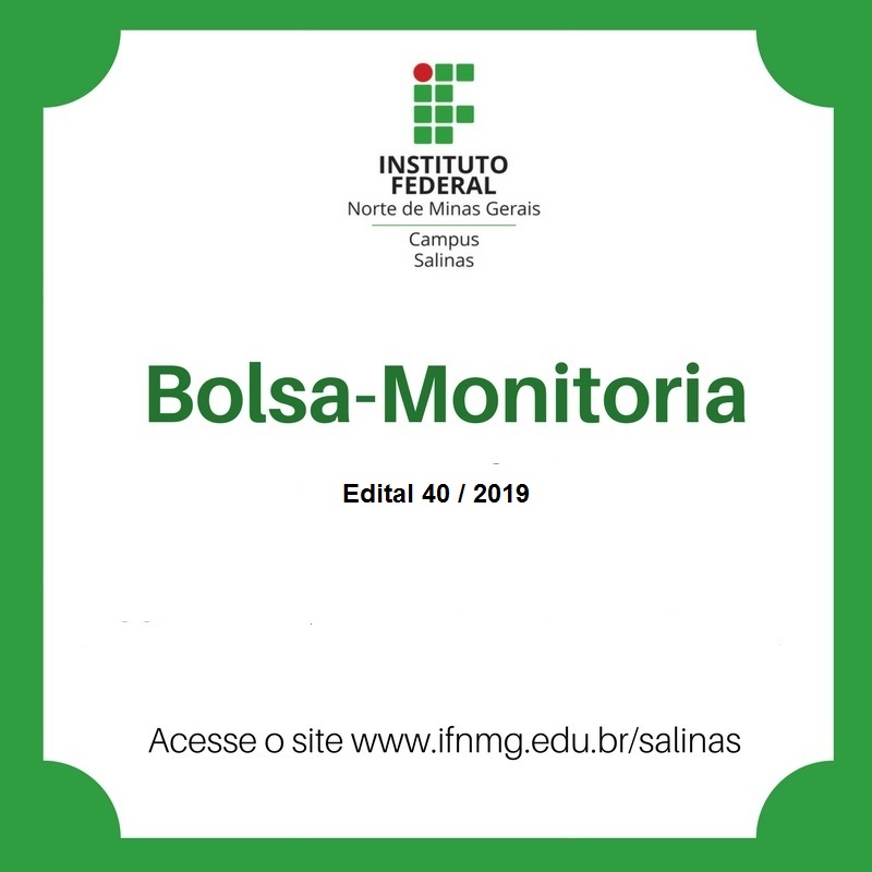 Bolsa Monitoria 2019